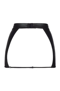 Sexy Axami Illusions matte black latex open back skirt, perfect for any seducer.