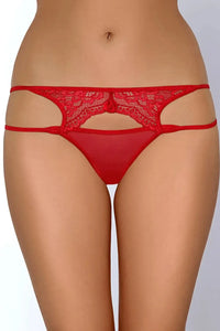 Axami Intense Lace Thong: red, sexy thong with delicate lace and sensual cut for passionate styling.