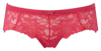 Irresistible Hipkini Cheeky BoyShort in stunning two-tone lace and shine fabric with a feminine box bow.