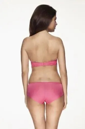 Stunning Irresistible Hipkini Cheeky BoyShort in vibrant pink, featuring a wide band and two-tone lace.