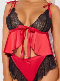 House of Desire Jocelyn Drop-Off Cami & Shortie Sleep Set Red