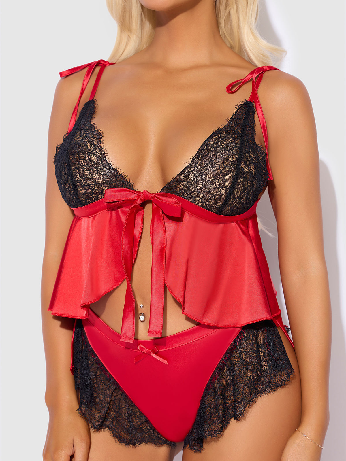 Jocelyn Drop-Off Cami & Shortie Sleep Set Red