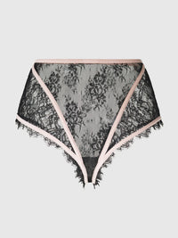 House of Desire Jocelyn Eyelash Lace & Satin High Waist Cheeky