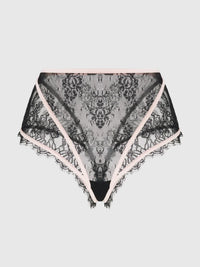 House of Desire Jocelyn Eyelash Lace & Satin High Waist Cheeky