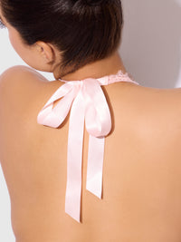 House of Desire Jocelyn Satin & Lace Drop Off Crotchless Teddy Light Pink