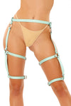 Glow Black Light Buckle Up Leg Harness Light Blue
