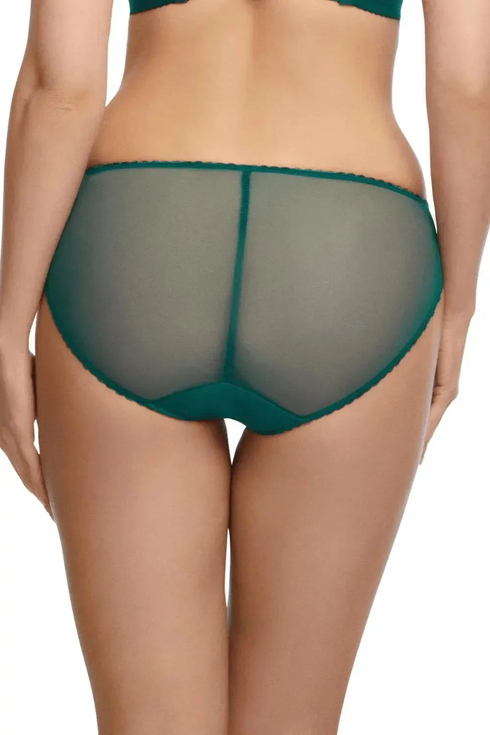 Dita Von Teese Julie's Roses Satin Bikini Panty Deep Teal