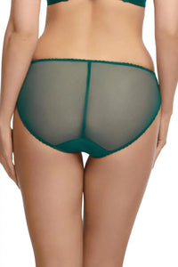 Dita Von Teese Julie's Roses Satin Bikini Panty Deep Teal