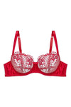 Dita Von Teese Julie's Roses Sheer Mesh Unlined Bra Roses Red