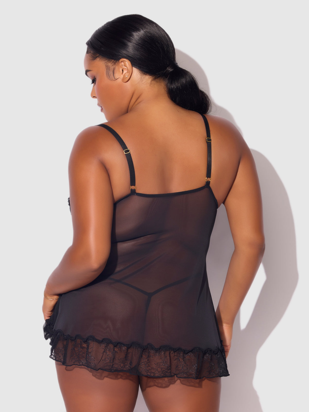Kiki Lace Babydoll Set Black