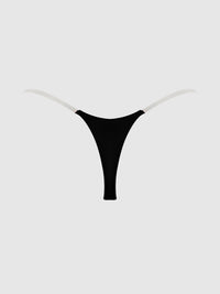 House of Desire Krystal Clear Side Slider Thong Black