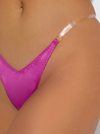 House of Desire Krystal Clear Strap Thong Fuchsia Pink