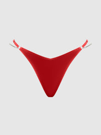House of Desire Krystal Rhinestone & Side Slider Thong Red