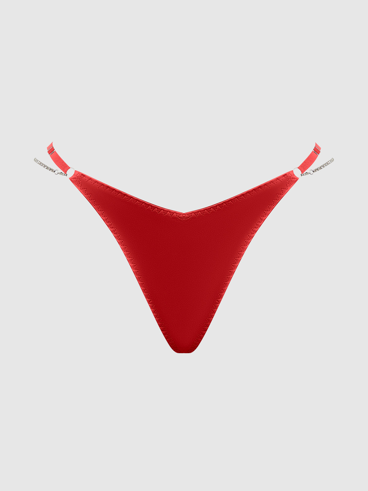 House of Desire Krystal Rhinestone & Side Slider Thong Red