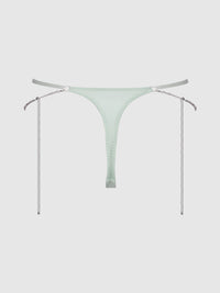 House of Desire Krystal Rhinestone & Slider Thong Aqua