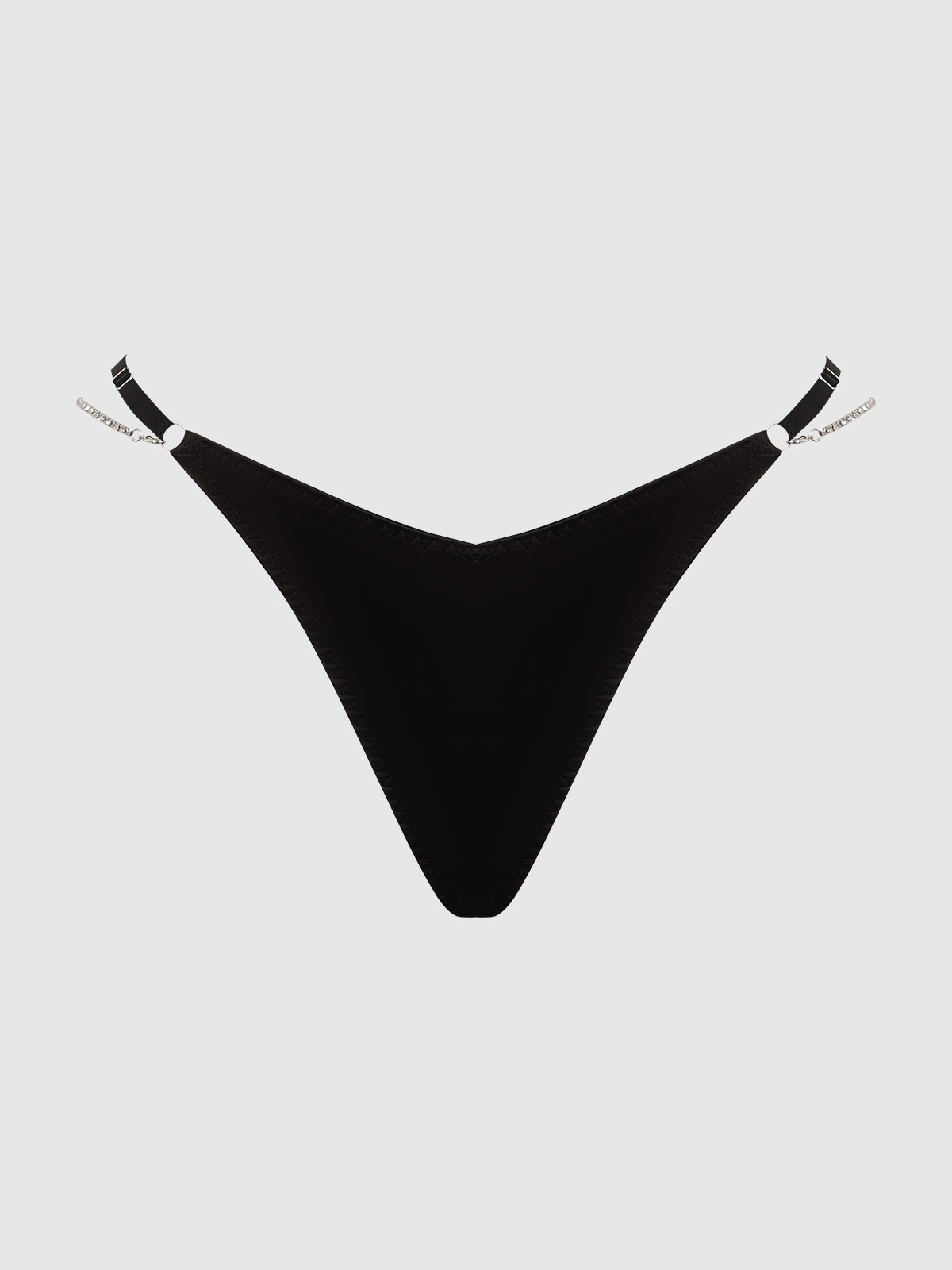 House of Desire Krystal Rhinestone & Slider Thong Black