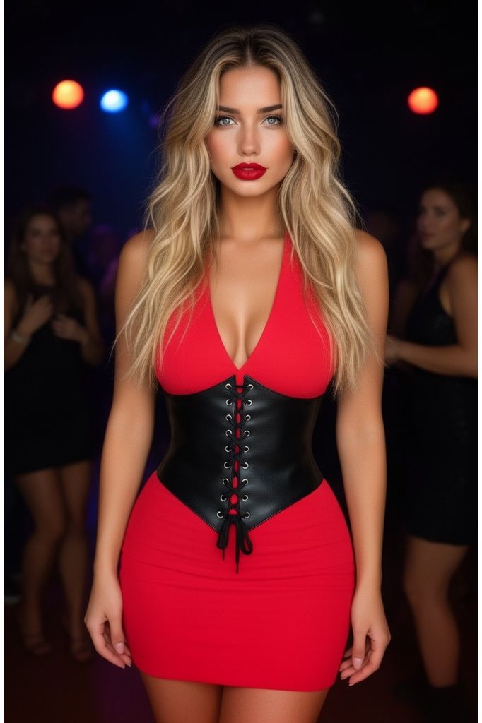 Lavish Black Faux Leather Corset Belt Cincher