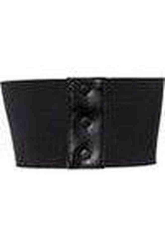 Lavish Black w/Black Lace Overlay Corset Belt Cincher