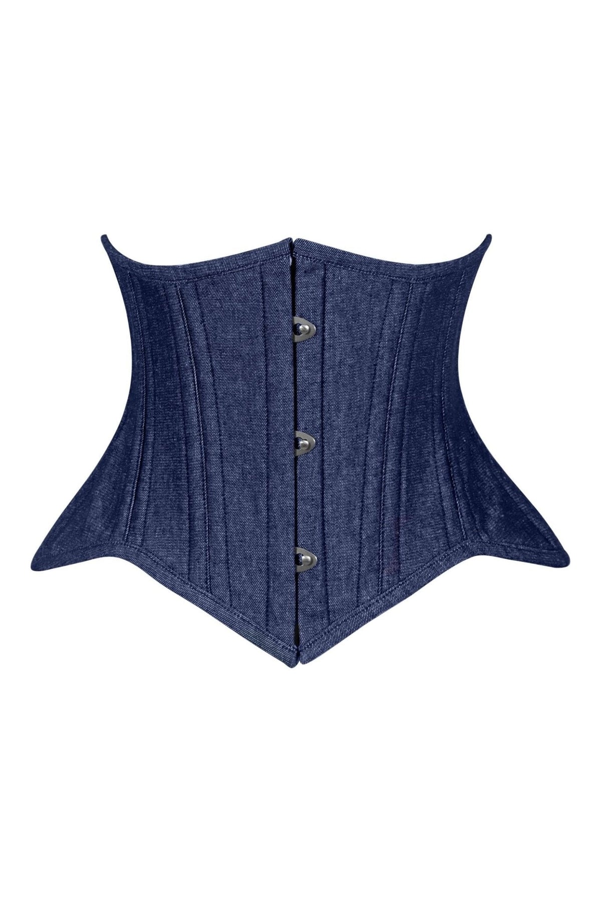 Lavish Dark Denim Mini Waist Cincher Underbust Corset Top