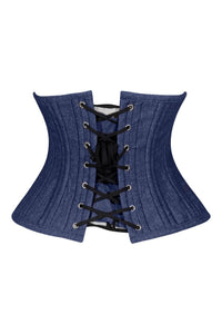 Lavish Dark Denim Mini Waist Cincher Underbust Corset Top