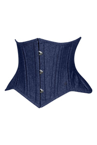 Lavish Dark Denim Mini Waist Cincher Underbust Corset Top