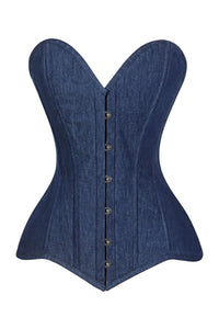 Lavish Dark Denim Overbust Corset Top