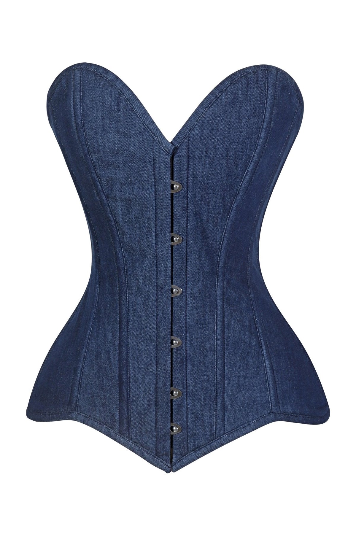 Lavish Dark Denim Overbust Corset Top