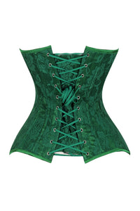 Lavish Green Lace Overbust Corset Sweetheart Neckline Busk Closure