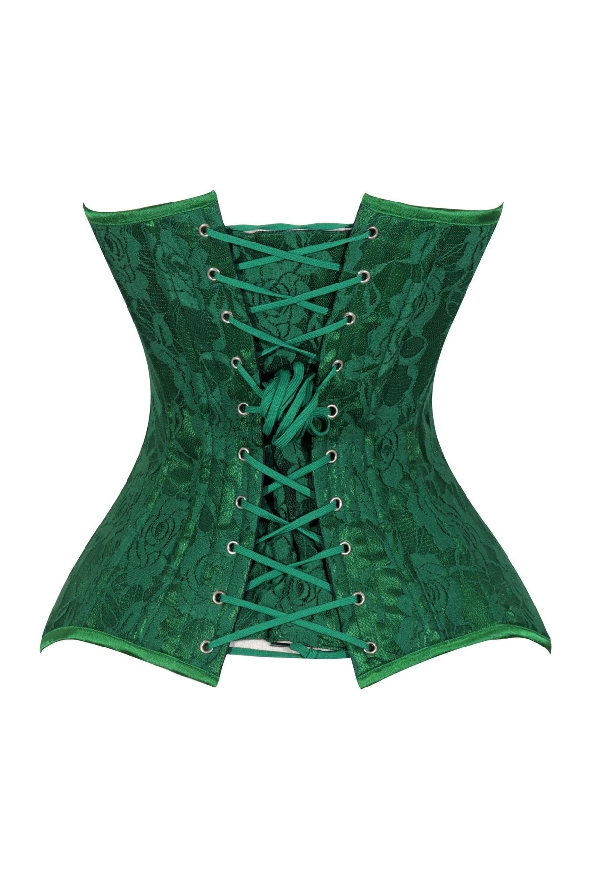Lavish Green Lace Overbust Corset Sweetheart Neckline Busk Closure