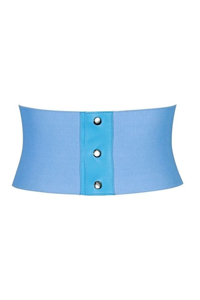 Lavish Lt Blue Brocade Corset Belt Cincher