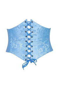 Lavish Lt Blue Brocade Corset Belt Cincher