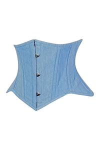 Lavish Lt Denim Mini Waist Cincher Underbust Corset Top