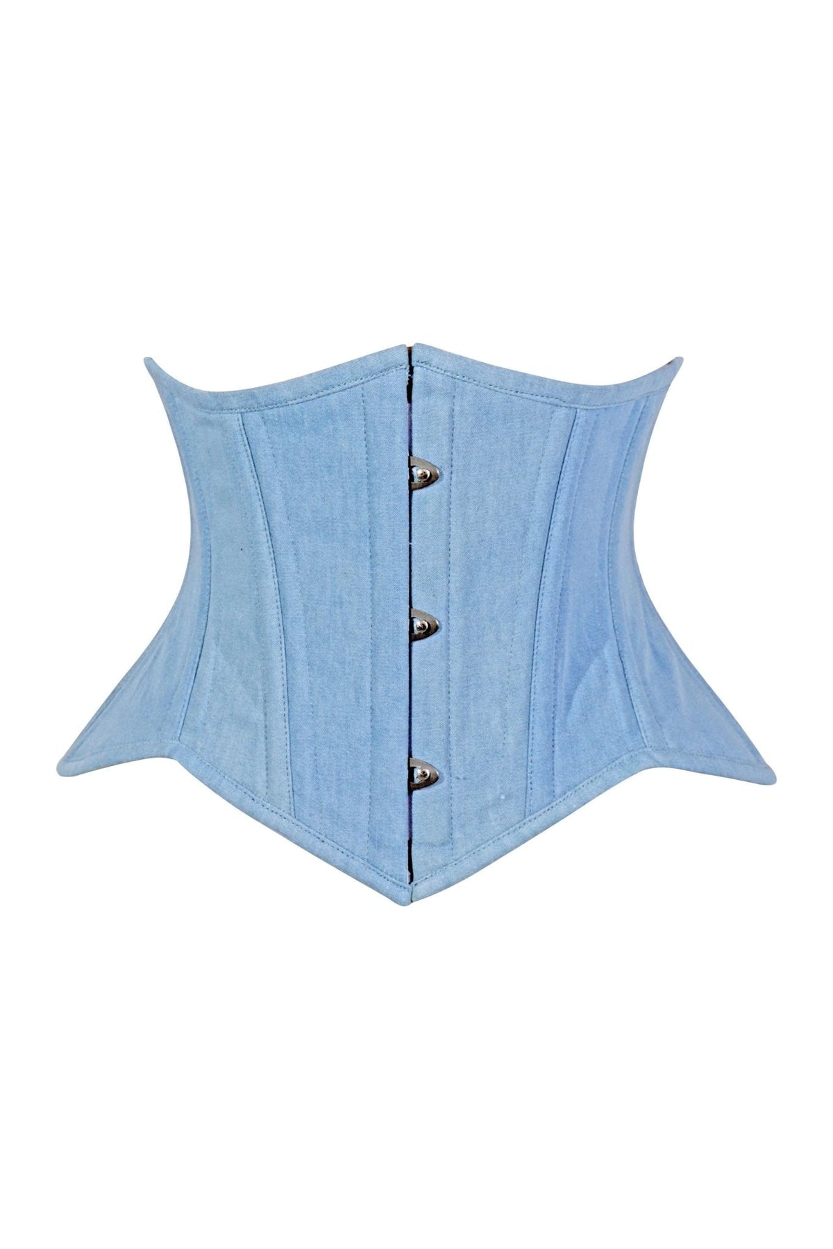 Lavish Lt Denim Mini Waist Cincher Underbust Corset Top