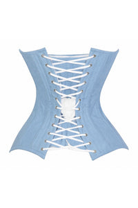 Lavish Lt Denim Underbust Waist Cincher Corset Top