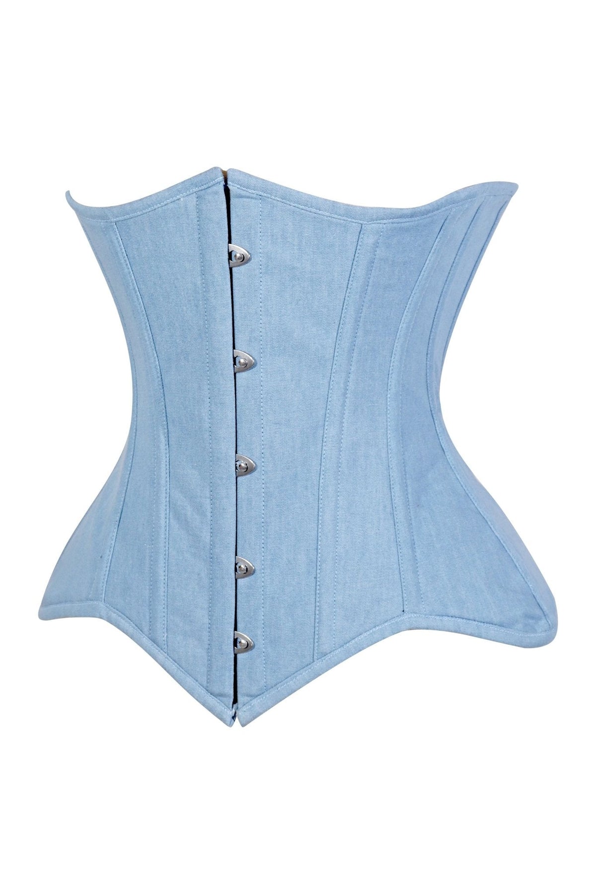 Lavish Lt Denim Underbust Waist Cincher Corset Top