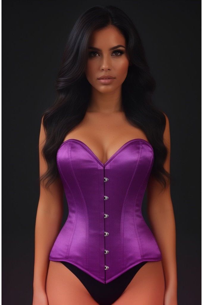 Lavish Magenta Overbust Corset Sweetheart Neckline Busk Closure