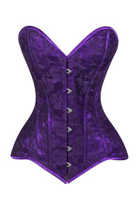 Lavish Purple Lace Overbust Corset Sweetheart Neckline Busk Closure