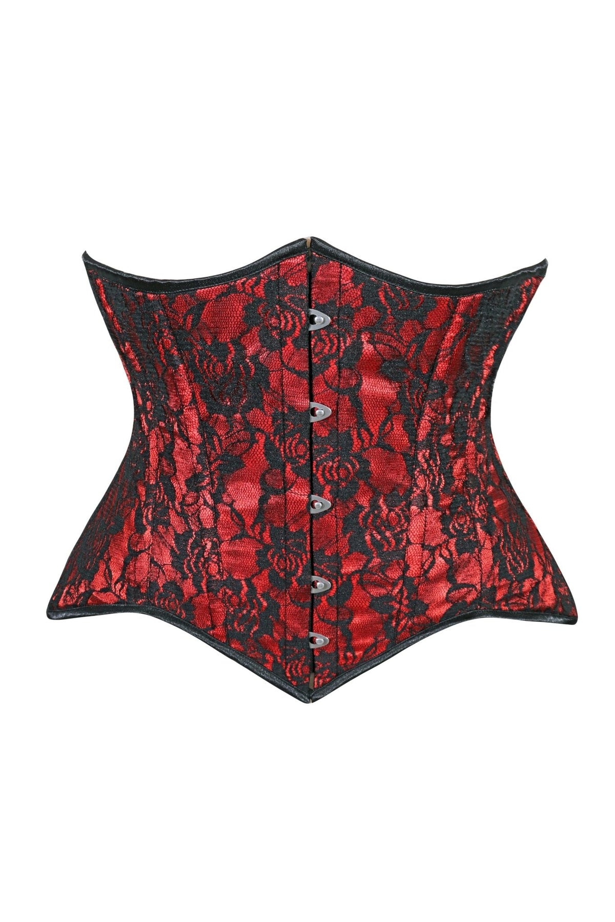 Lavish Red/Black Lace Underbust Corset Waist Cincher Busk Closure