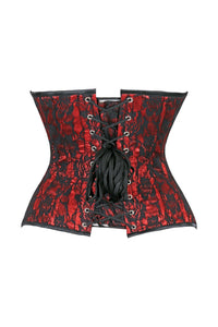 Lavish Red/Black Lace Underbust Corset Waist Cincher Busk Closure