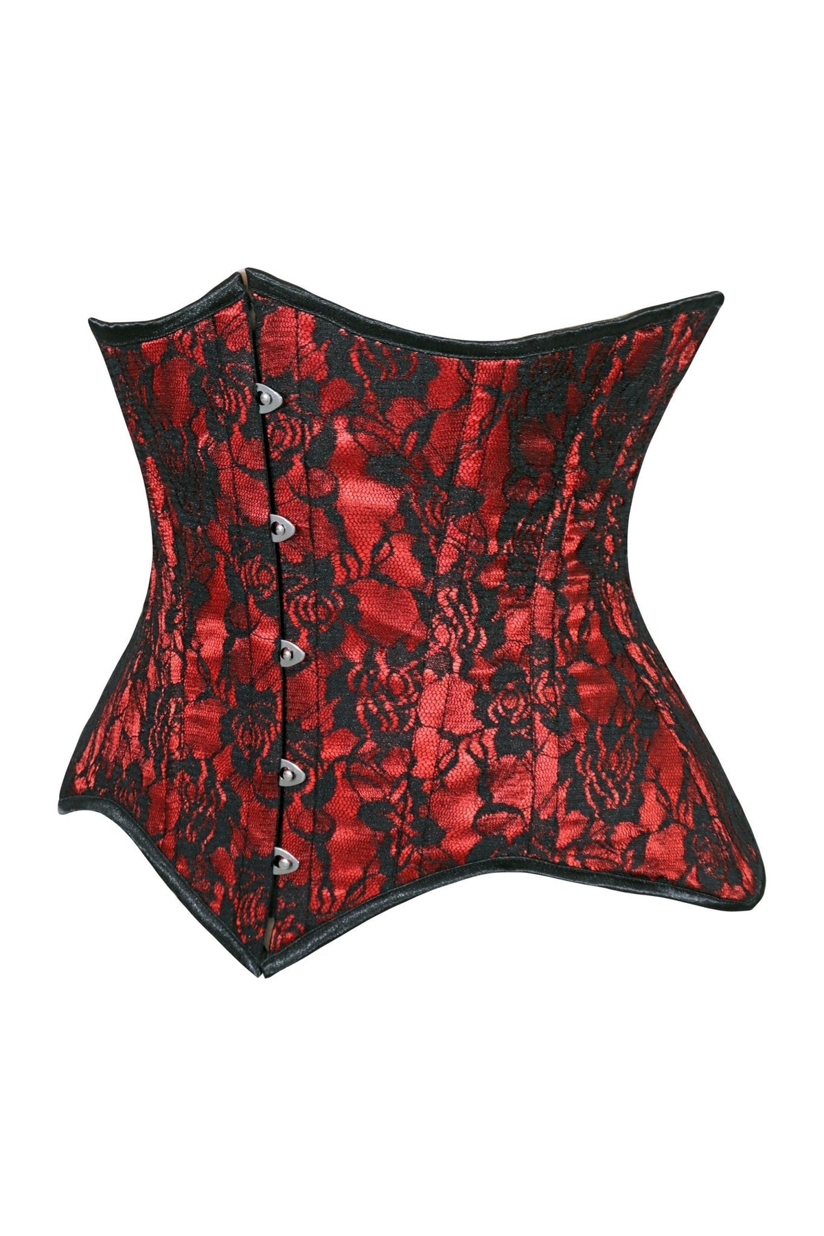 Lavish Red/Black Lace Underbust Corset Waist Cincher Busk Closure