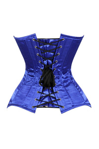 Lavish Royal Blue Overbust Corset Sweetheart Neckline Busk Closure
