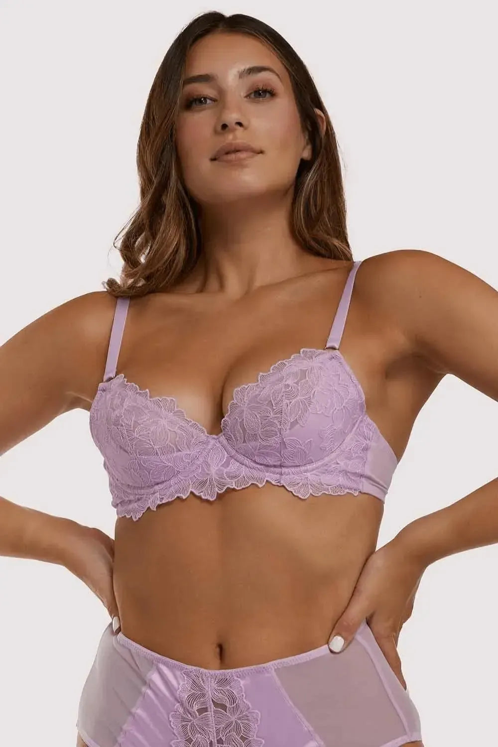 Playful Promises Lila Lace Plunge Bra Lilac