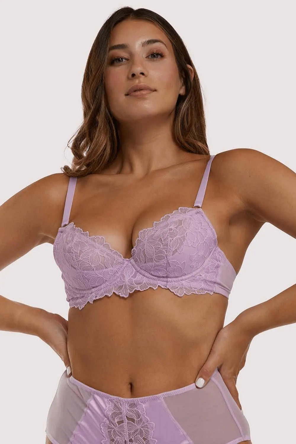 Playful Promises Lila Lace Plunge Bra Lilac
