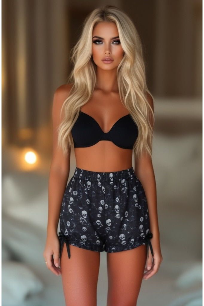 LIMITED EDITION Black & White Gothic Skull Print Bloomers