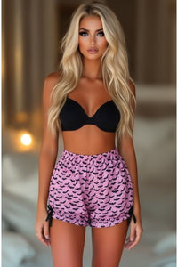 LIMITED EDITION Black/Pink Bats Crepe Bloomers