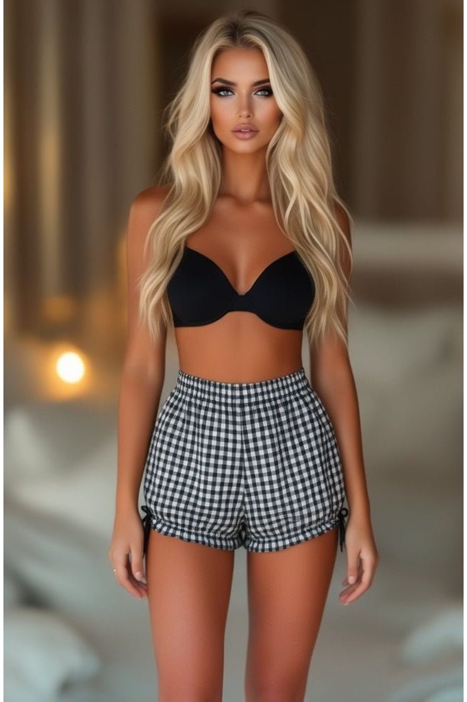 LIMITED EDITION Black/White Gingham Crepe Bloomer