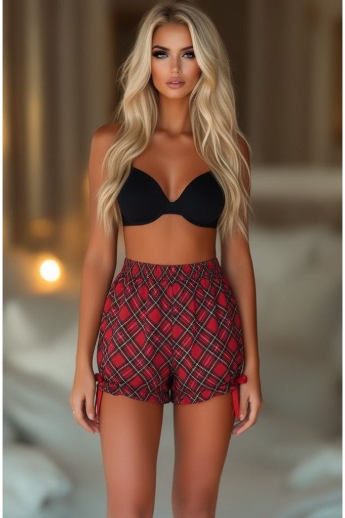 LIMITED EDITION Red Plaid Crepe Bloomers
