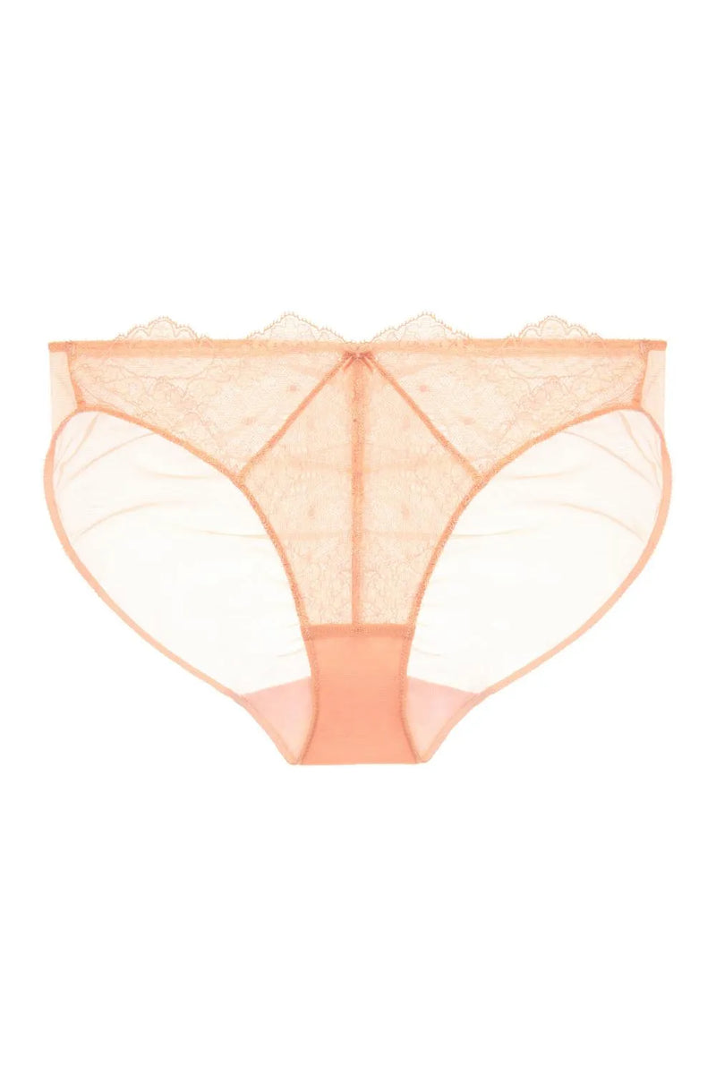 Dita Von Teese Lurex Lace Bikini Panty Vintage Peach