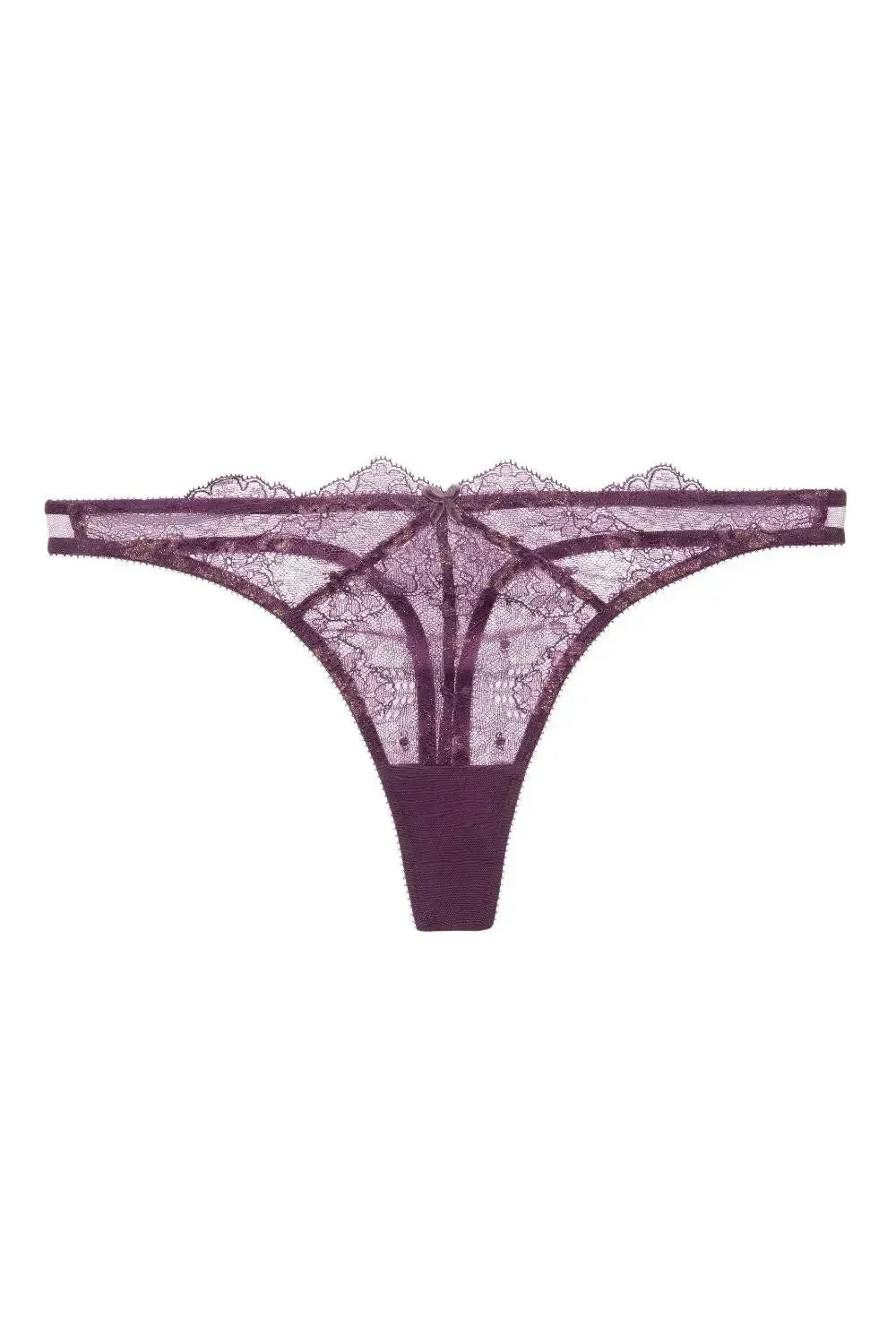 Dita Von Teese Lurex Lace G-String Panty Amethyst