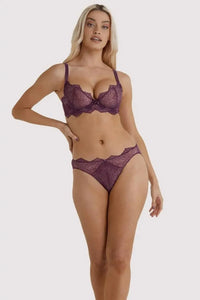 Dita Von Teese Lurex Lace G-String Panty Amethyst